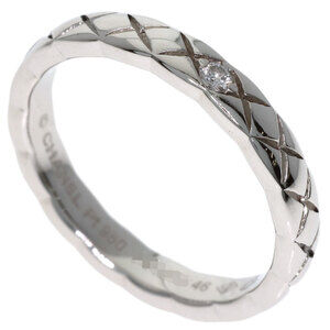 CHANEL Silver Diamond Ring #46